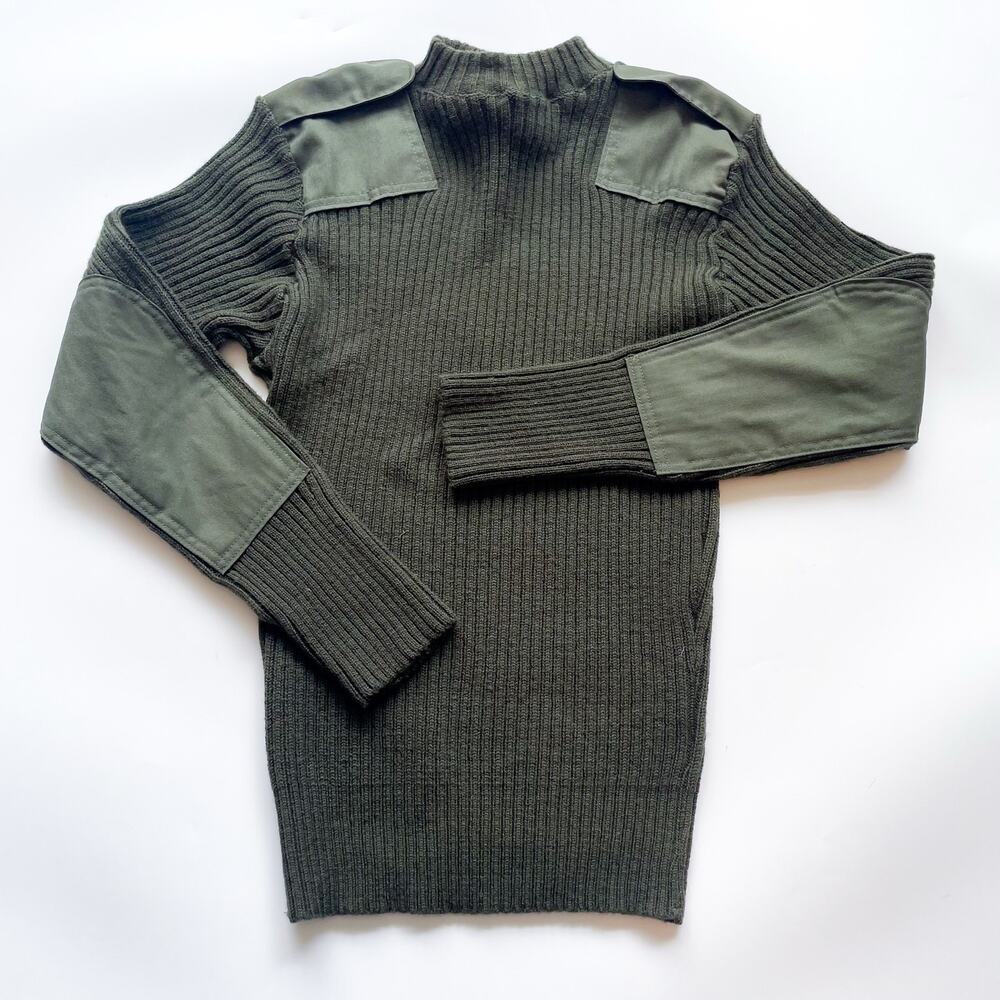 Vintage Commando Sweater Green USMC Military Tactical Wool Pullover Size 40 Med.